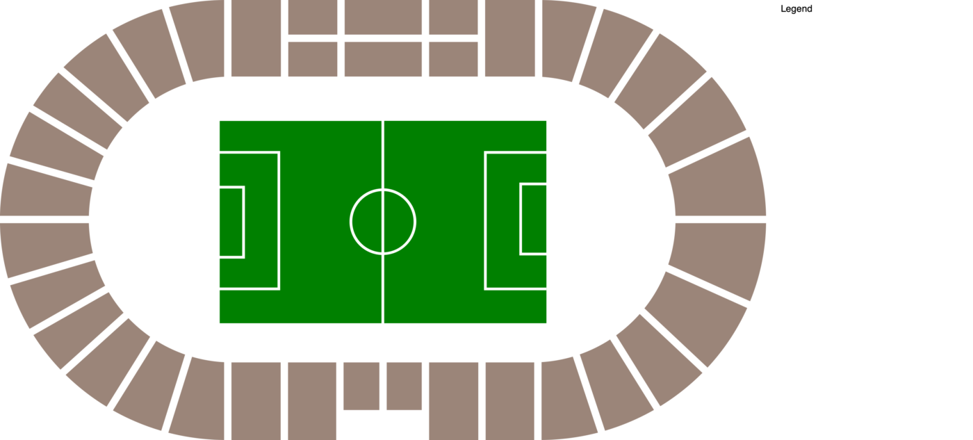 Plattegrond van Stadio Renato Dall'Ara met de beschikbare categorieën