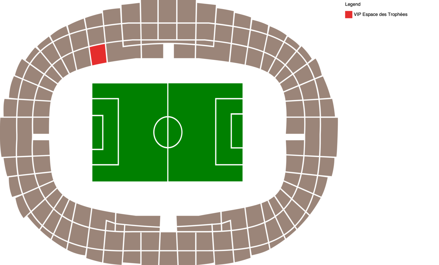 Plano de Parc des Princes con las categorías disponibles