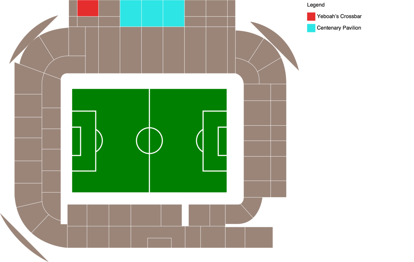 Plano de Elland Road con las categorías disponibles