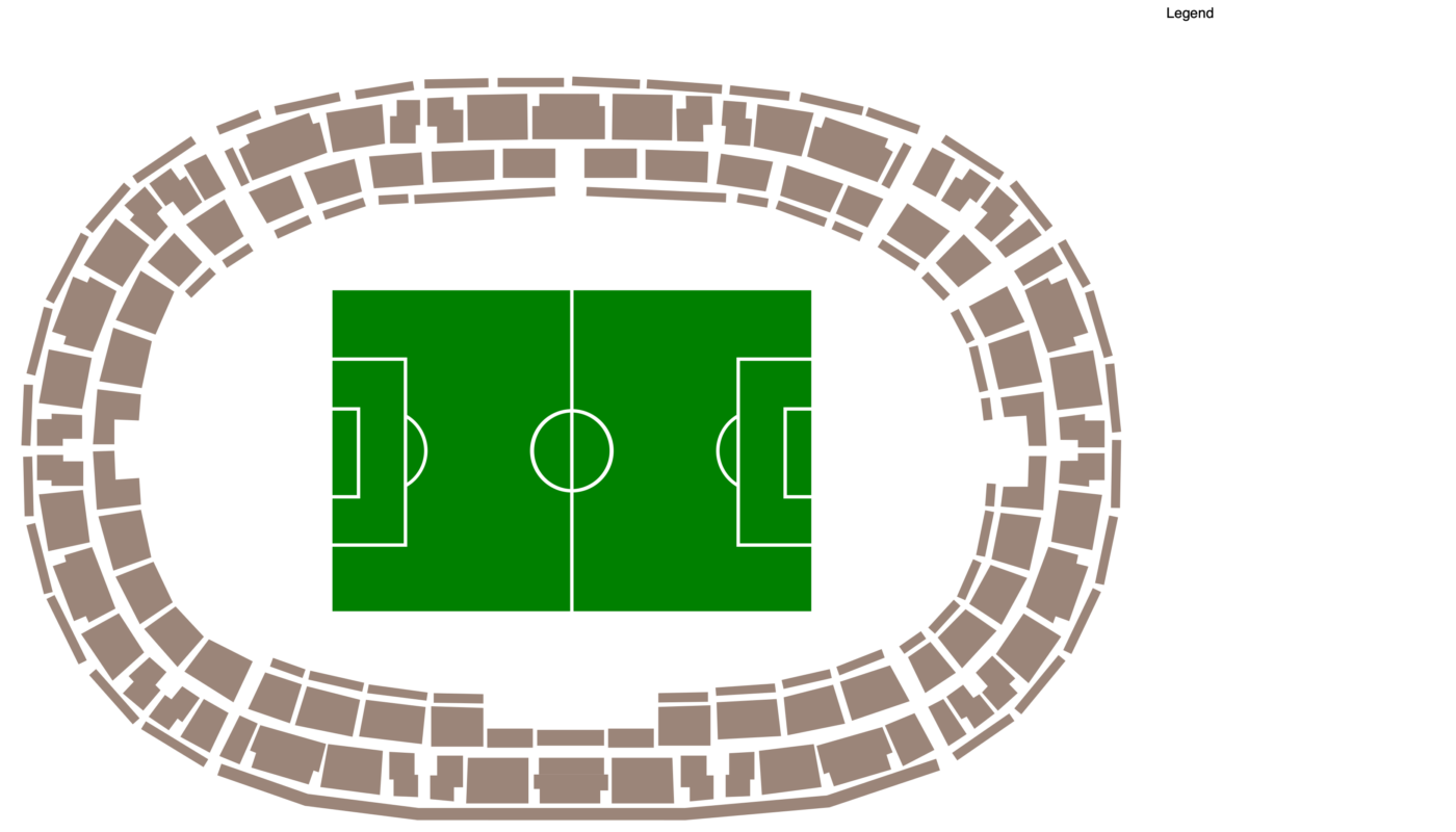 Seating plan of Stadio Olimpico Grande Torino showing the available categories
