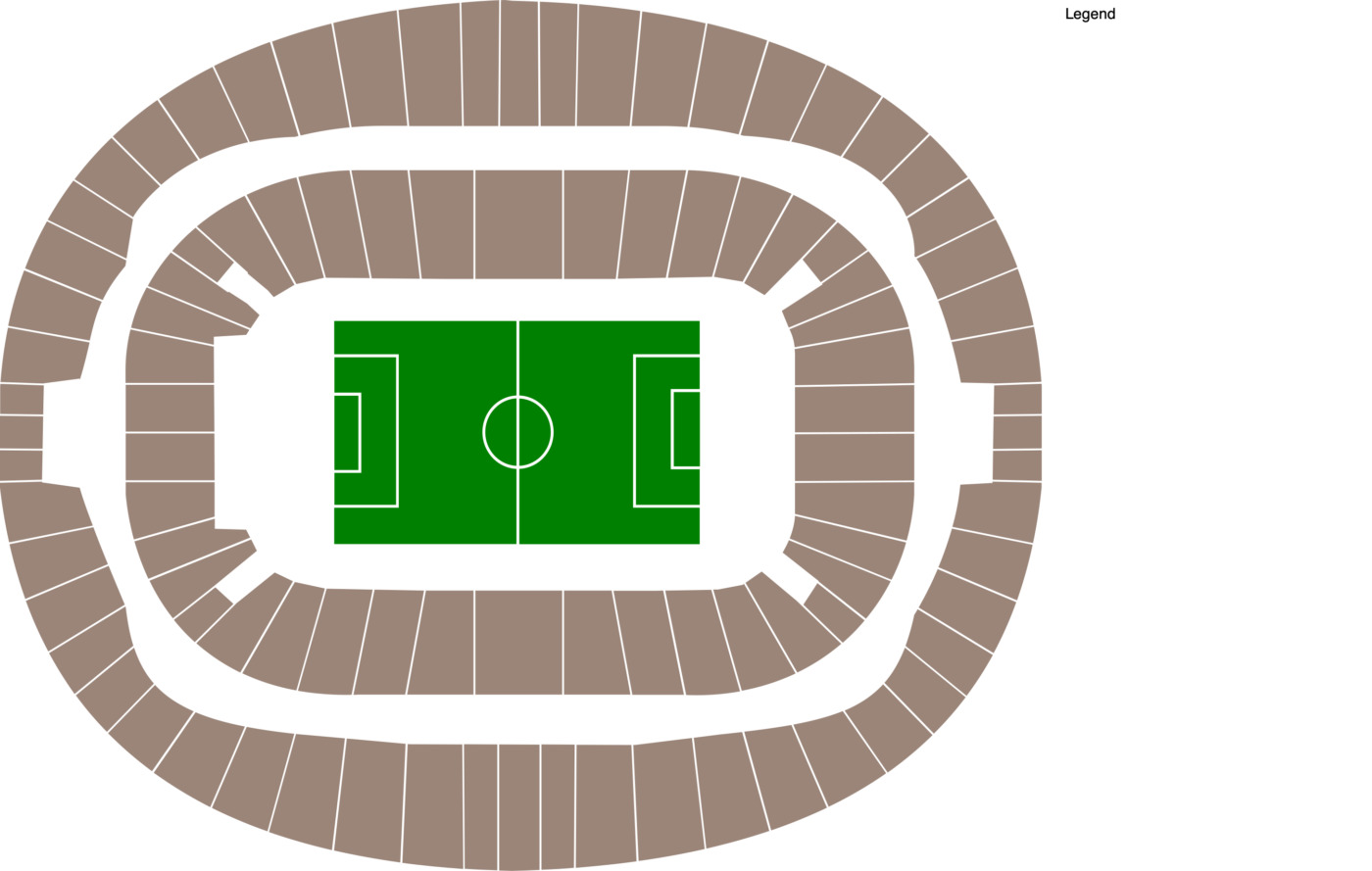Plano de London Stadium con las categorías disponibles