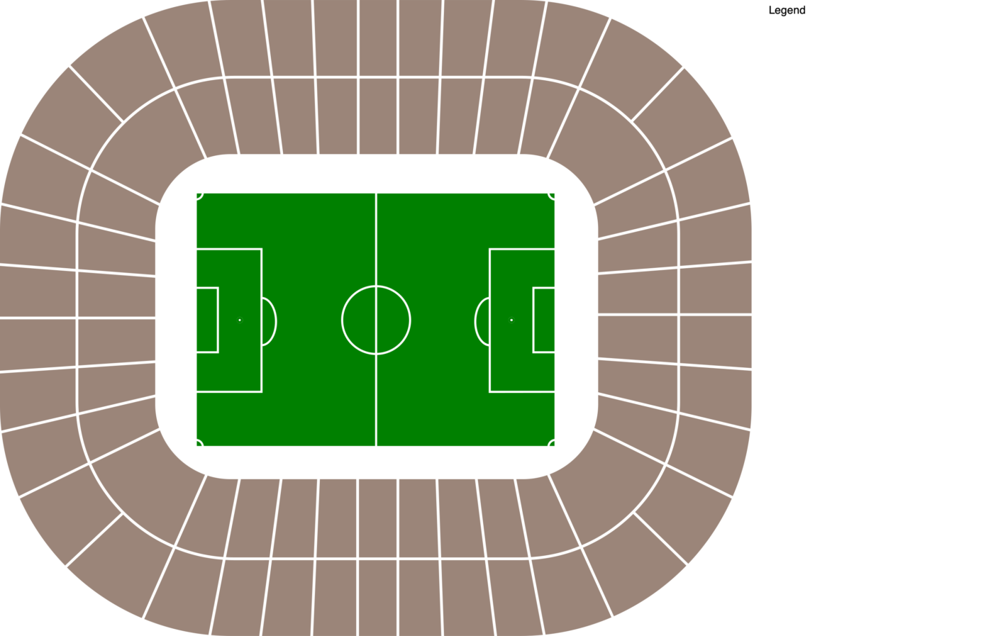 Plano de Stade Océane con las categorías disponibles