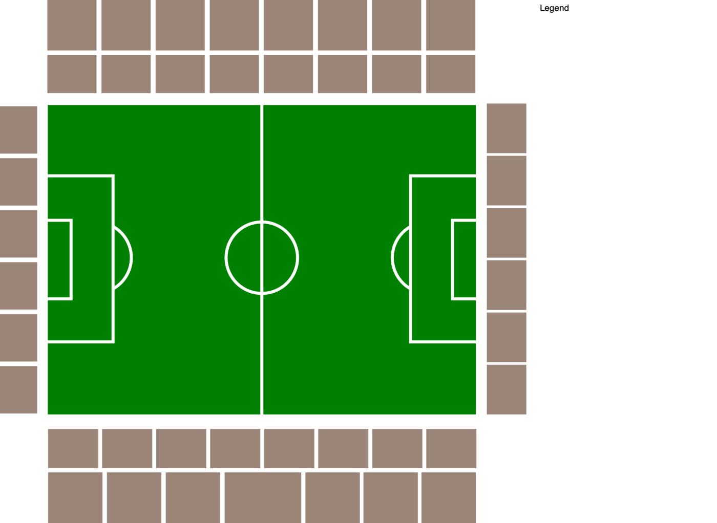 Plano de Stade de l'Abbé Deschamps con las categorías disponibles