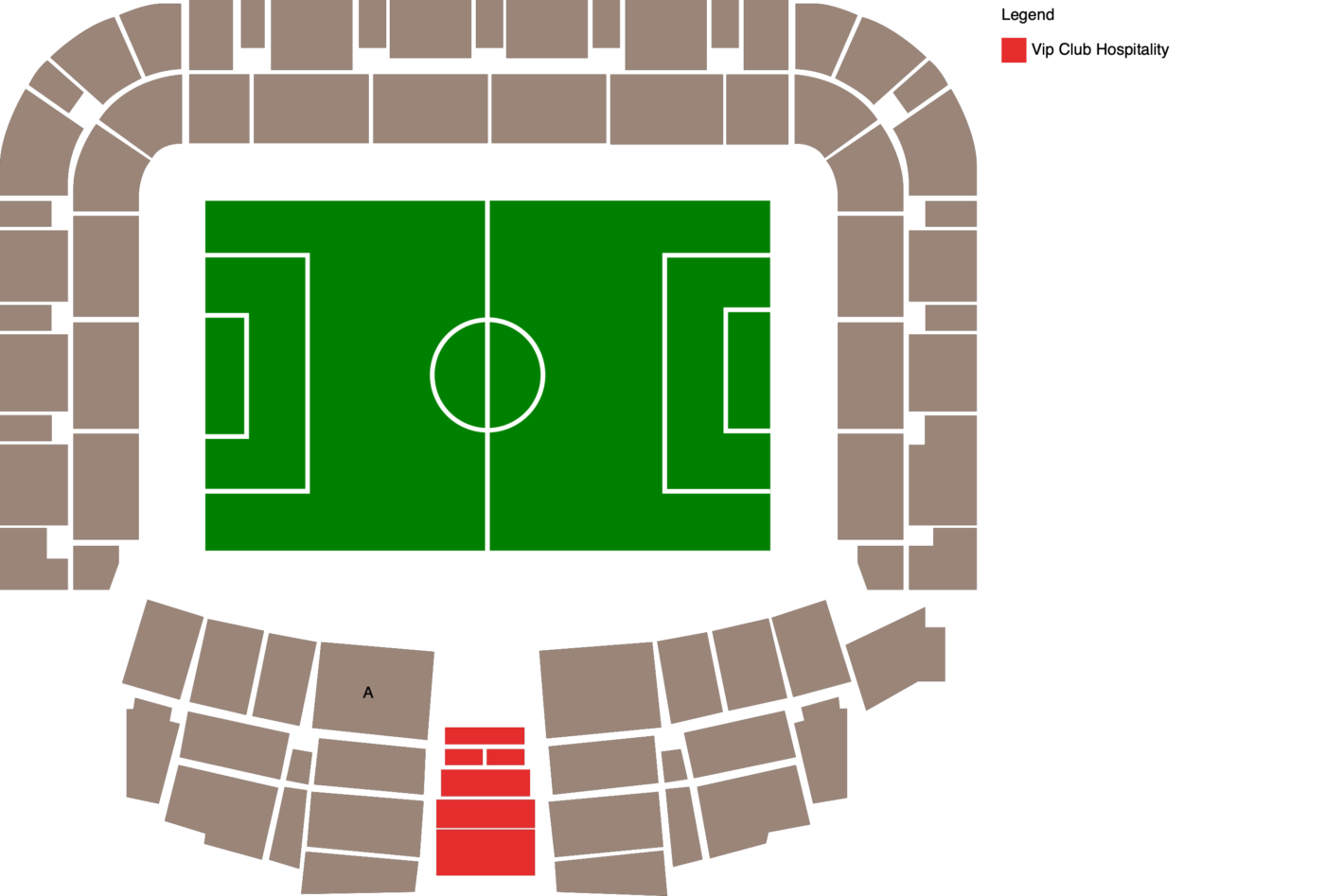 Plattegrond van Stadio Friuli (Bluenergy Stadium) met de beschikbare categorieën