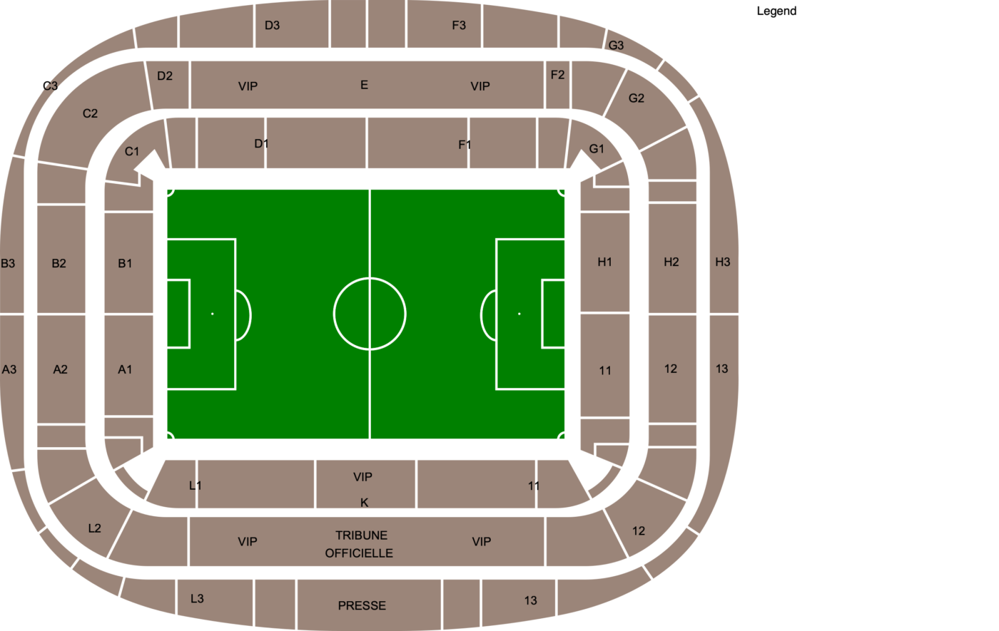 Plano de Allianz Riviera con las categorías disponibles
