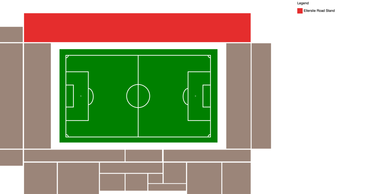 Plano de Loftus Road con las categorías disponibles